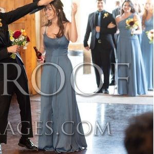 David’s Bridal Steel Blue Bridesmaid dress, Size 4